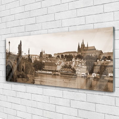 Steklena slika Praga bridge landscape