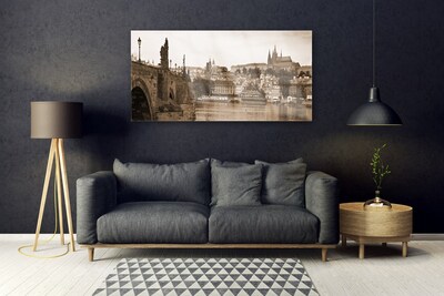 Steklena slika Praga bridge landscape