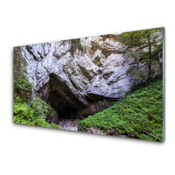 Steklena slika Mountain cave narava