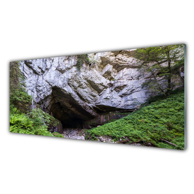 Steklena slika Mountain cave narava