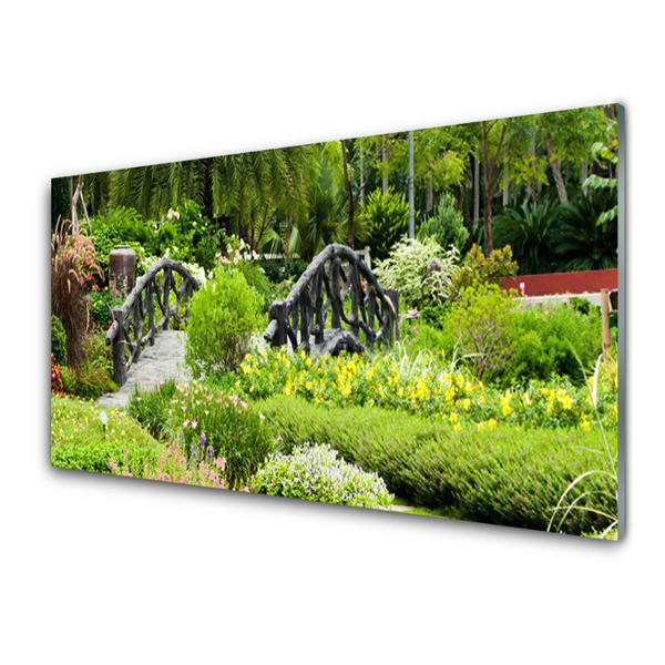 Steklena slika Narava botanični vrt bridge