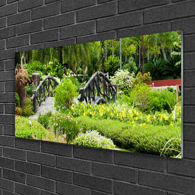 Steklena slika Narava botanični vrt bridge