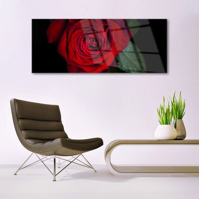 Steklena slika Rose na wall