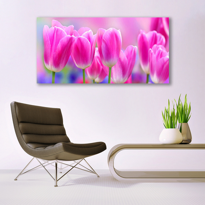 Steklena slika Tulipani na wall