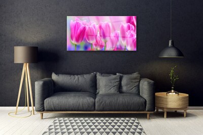 Steklena slika Tulipani na wall
