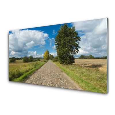 Steklena slika Vas cestni pločnik landscape