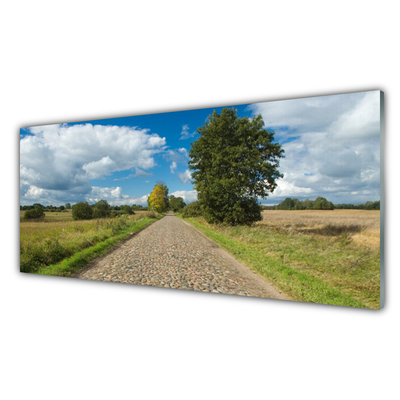 Steklena slika Vas cestni pločnik landscape