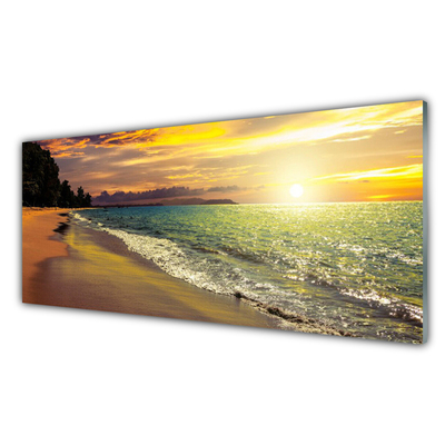 Steklena slika Sun beach sea landscape