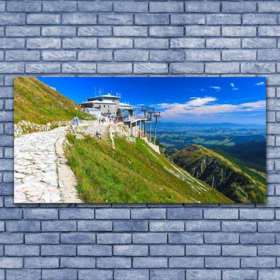 Steklena slika Mountain landscape pot