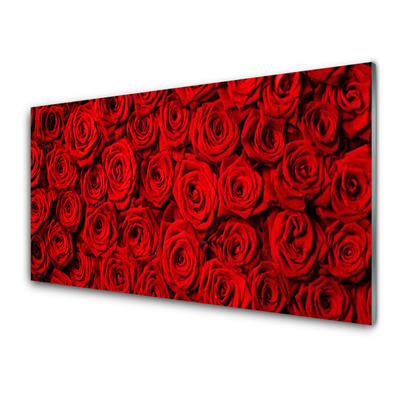 Steklena slika Roses na wall