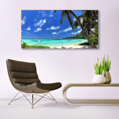 Steklena slika Palm tree morje landscape