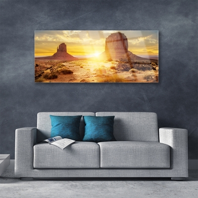 Steklena slika Desert sun landscape