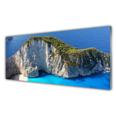 Steklena slika Morje landscape rocks