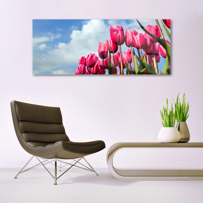 Steklena slika Tulip na wall