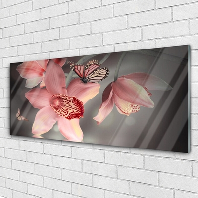 Steklena slika Rože na steni