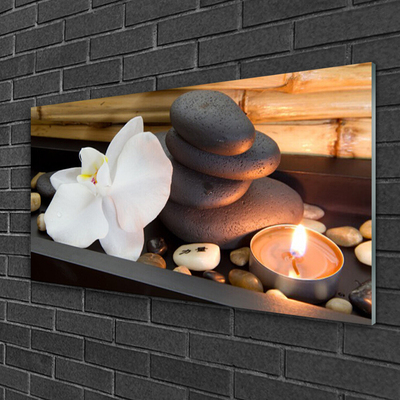 Steklena slika Orchid spa sveče