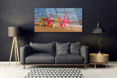 Steklena slika Starfish beach art
