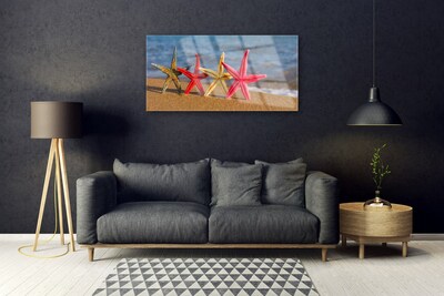 Steklena slika Starfish beach art