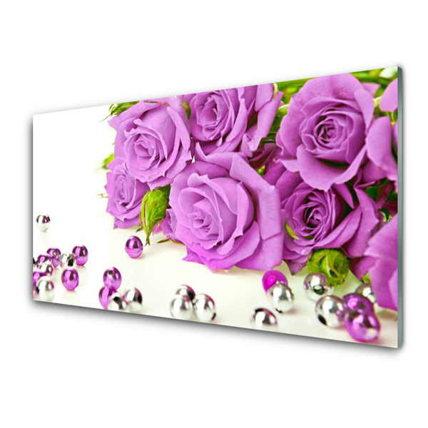 Steklena slika Vrtnice cvetje