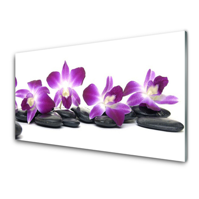 Steklena slika Orchid cvet spa