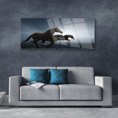 Steklena slika Konji živali