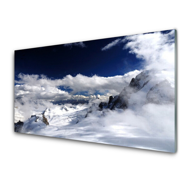Steklena slika Oblaki mountain landscape
