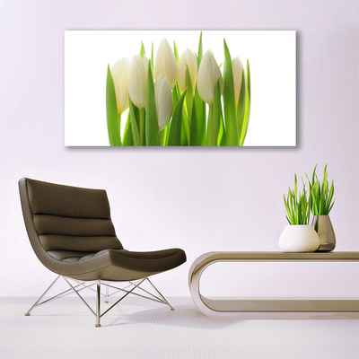 Steklena slika Obrat tulipani nature