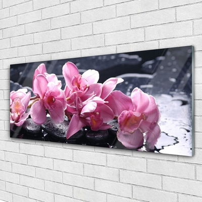 Steklena slika Orchid cvet za mir