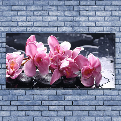 Steklena slika Orchid cvet za mir