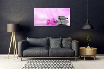 Steklena slika Pink flower art