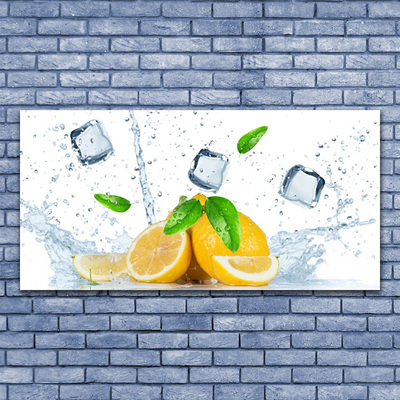 Steklena slika Lemon ice kocke kuhinja
