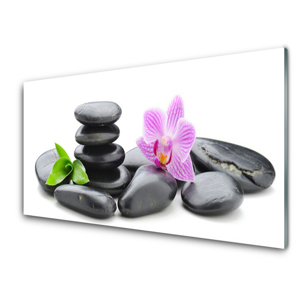 Steklena slika Flower zen stones