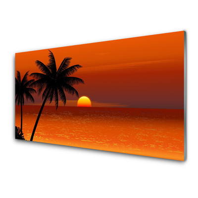 Steklena slika Palma sea sun landscape