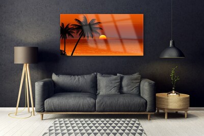 Steklena slika Palma sea sun landscape