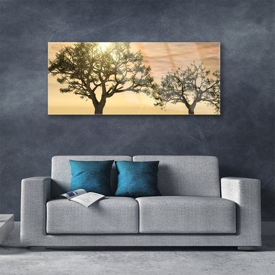 Steklena slika Drevesa narava
