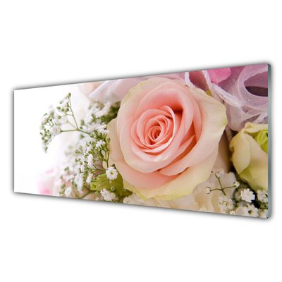 Steklena slika Roses flowers rastlin