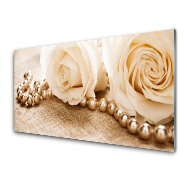 Steklena slika Roses flowers rastlin
