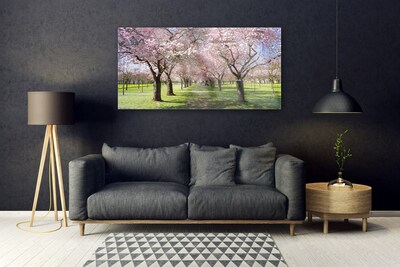 Steklena slika Drevesa narava poti