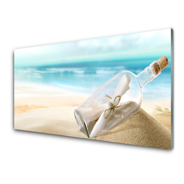 Steklena slika Plaža bottle art pismo