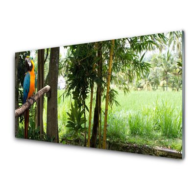 Steklena slika Parrot tree narava