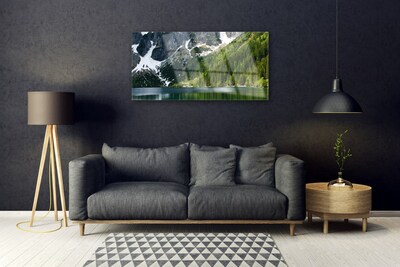 Steklena slika Lake forest mountain landscape