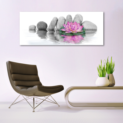 Steklena slika Flower stones art