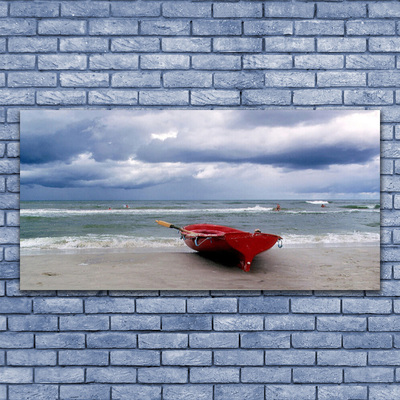 Slika na steklu Čoln beach sea landscape