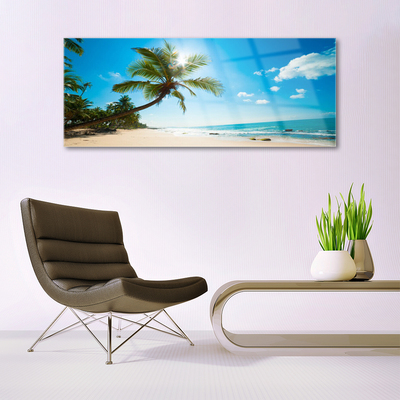 Slika na steklu Palm tree beach landscape