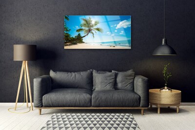Slika na steklu Palm tree beach landscape