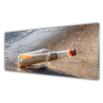 Slika na steklu Pismo bottle beach art