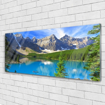 Slika na steklu Lake forest mountain landscape