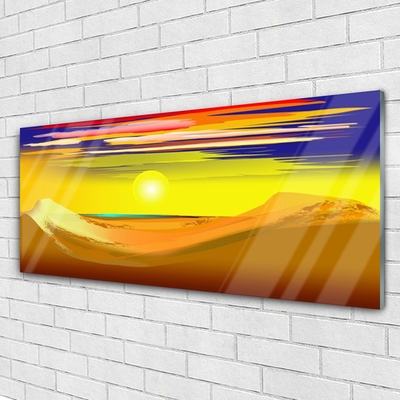 Slika na steklu Desert sun art
