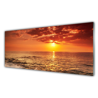 Slika na steklu Sea sun landscape