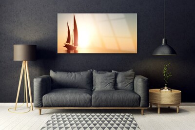 Slika na steklu Čoln sea sun landscape